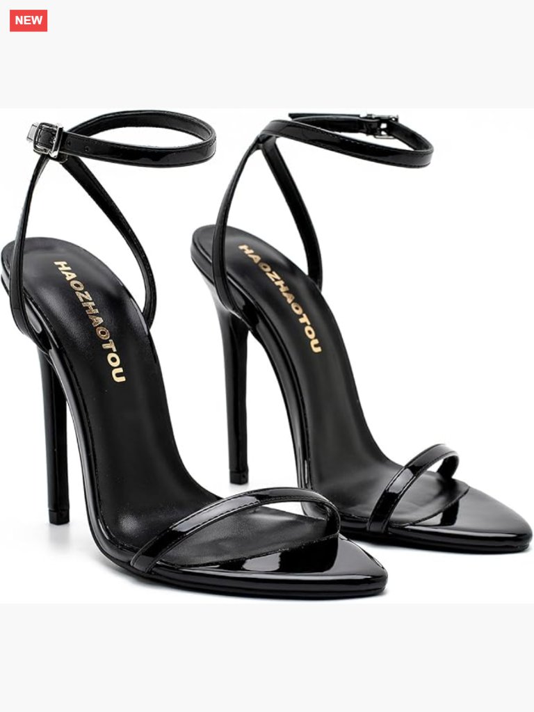 Strappy Stiletto Heels Open Toe Sandals Adjustable Ankle Strap